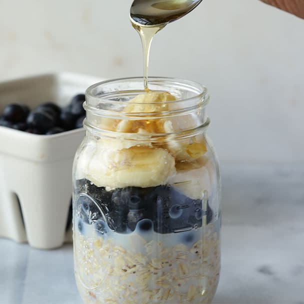 Blueberry and Honey Overnight Oats - Health Nut Ninja